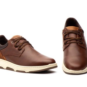 R83-8429 Calzado para caballero tipo casual en piel de color marrón ( hecho en España)