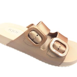 Sandalia mujer modelo S-10345 de Igor metalizada bronce