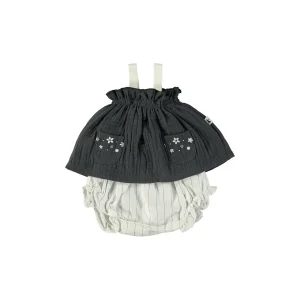 Vestido de tirantes negro con culotte a contraste - PETIT INDI