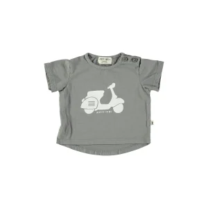 Camiseta gris con estampado moto- PETIT INDI