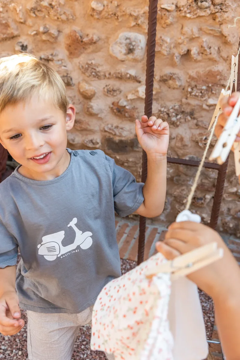 Camiseta gris con estampado moto- PETIT INDI - Imagen 3