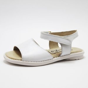Sandalia niña en piel blanco