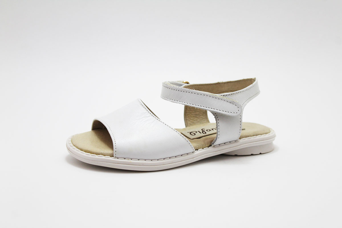 Sandalia niña en piel blanco - Imagen 6
