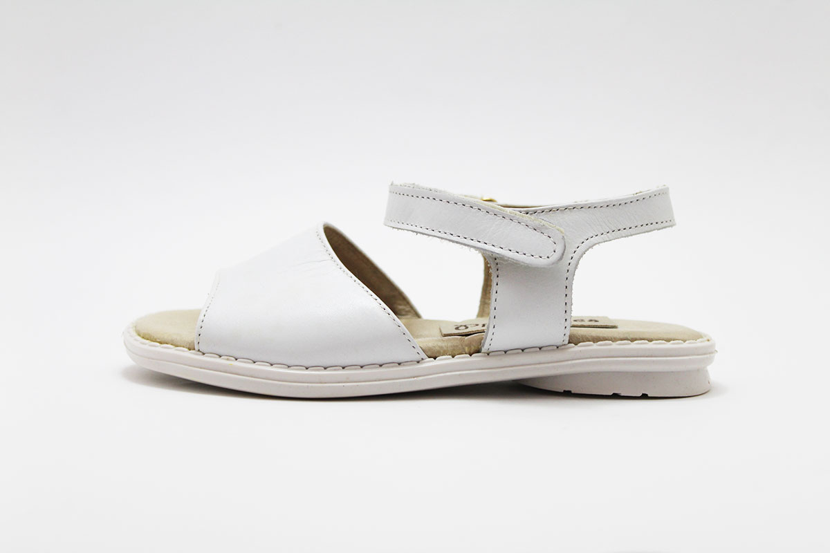 Sandalia niña en piel blanco - Imagen 3
