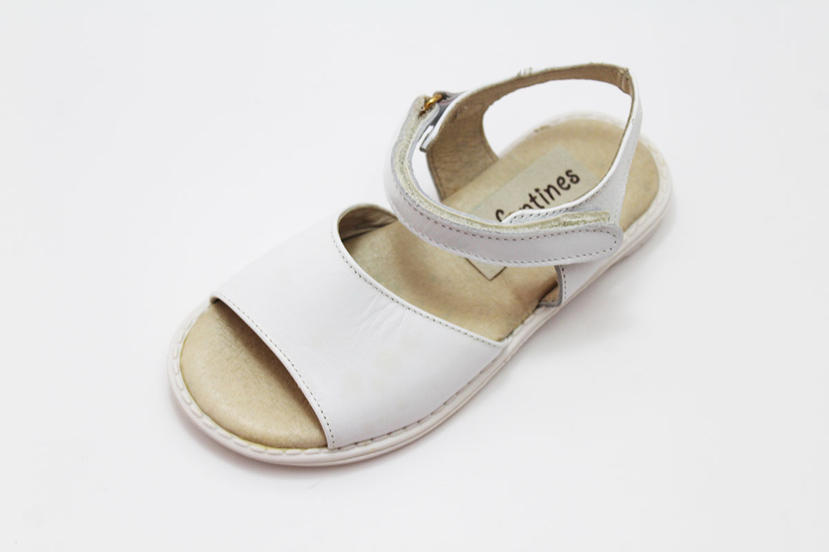 Sandalia niña en piel blanco - Imagen 5