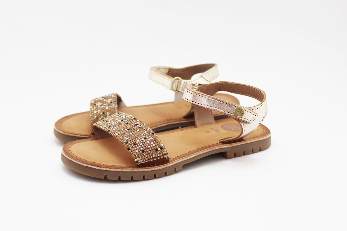 Sandalias bronce doradas perlitas niña Gioseppo - Imagen 6