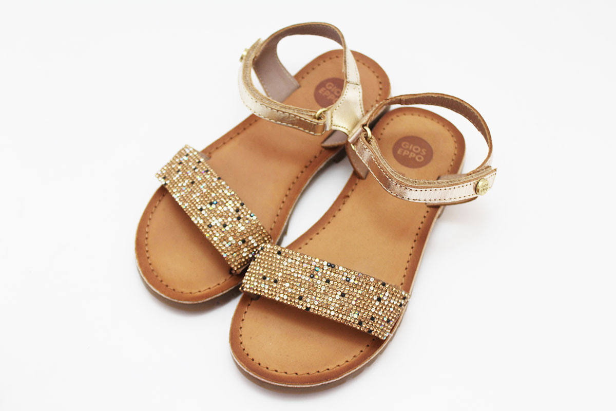 Sandalias bronce doradas perlitas niña Gioseppo - Imagen 3