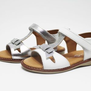 Sandalias en forma de T glitter niña