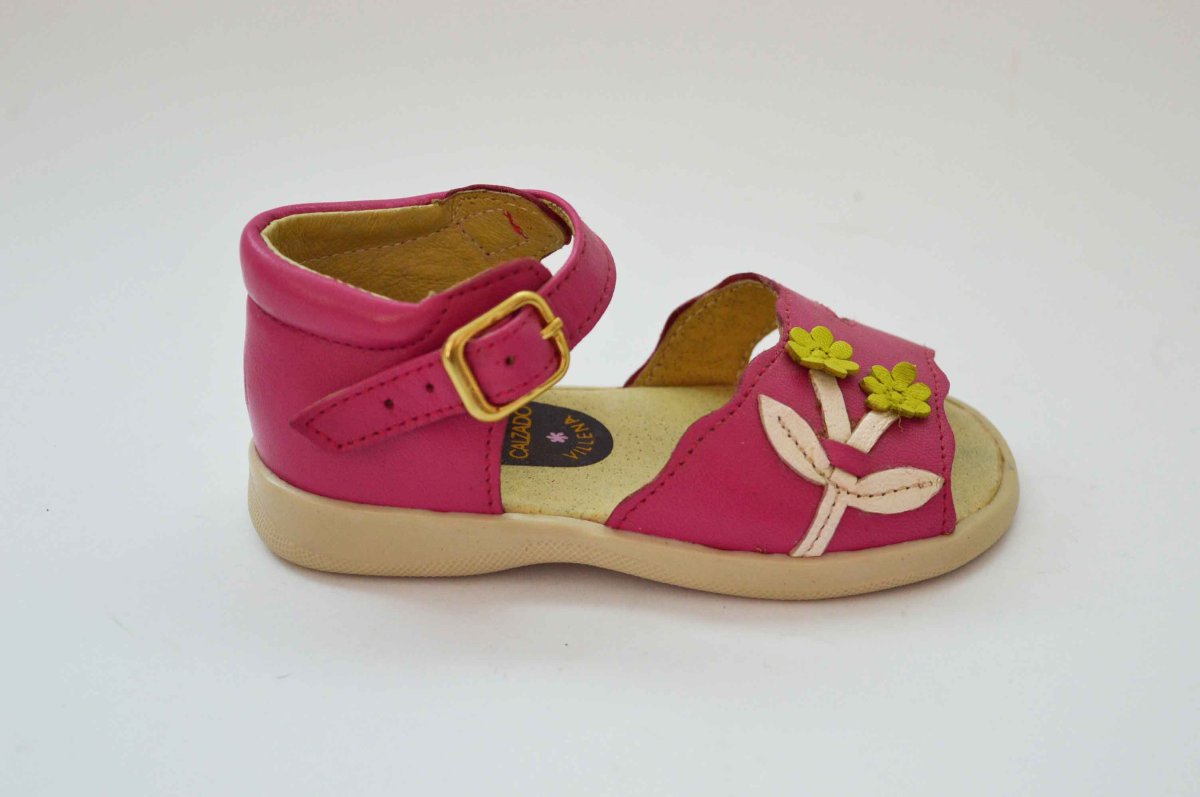 Sandalias divertidas niña fuxia y beige - Imagen 7