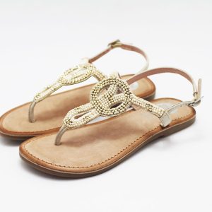 Sandalia perlas niña beige Gioseppo