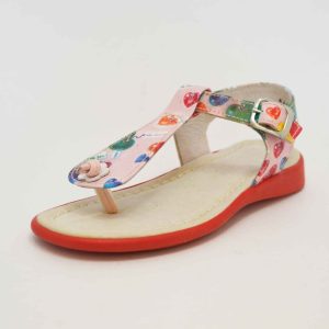 Sandalia rosa multicolor de dedo niña