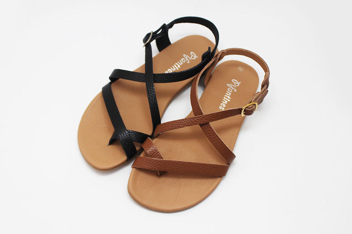 Sandalias barefoot mujer tiras entrelazadas