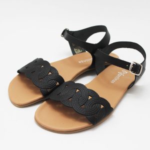 Sandalias barefoot mujer trenzada negro