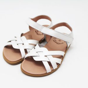 Sandalias barefoot niña tiras entrelazadas