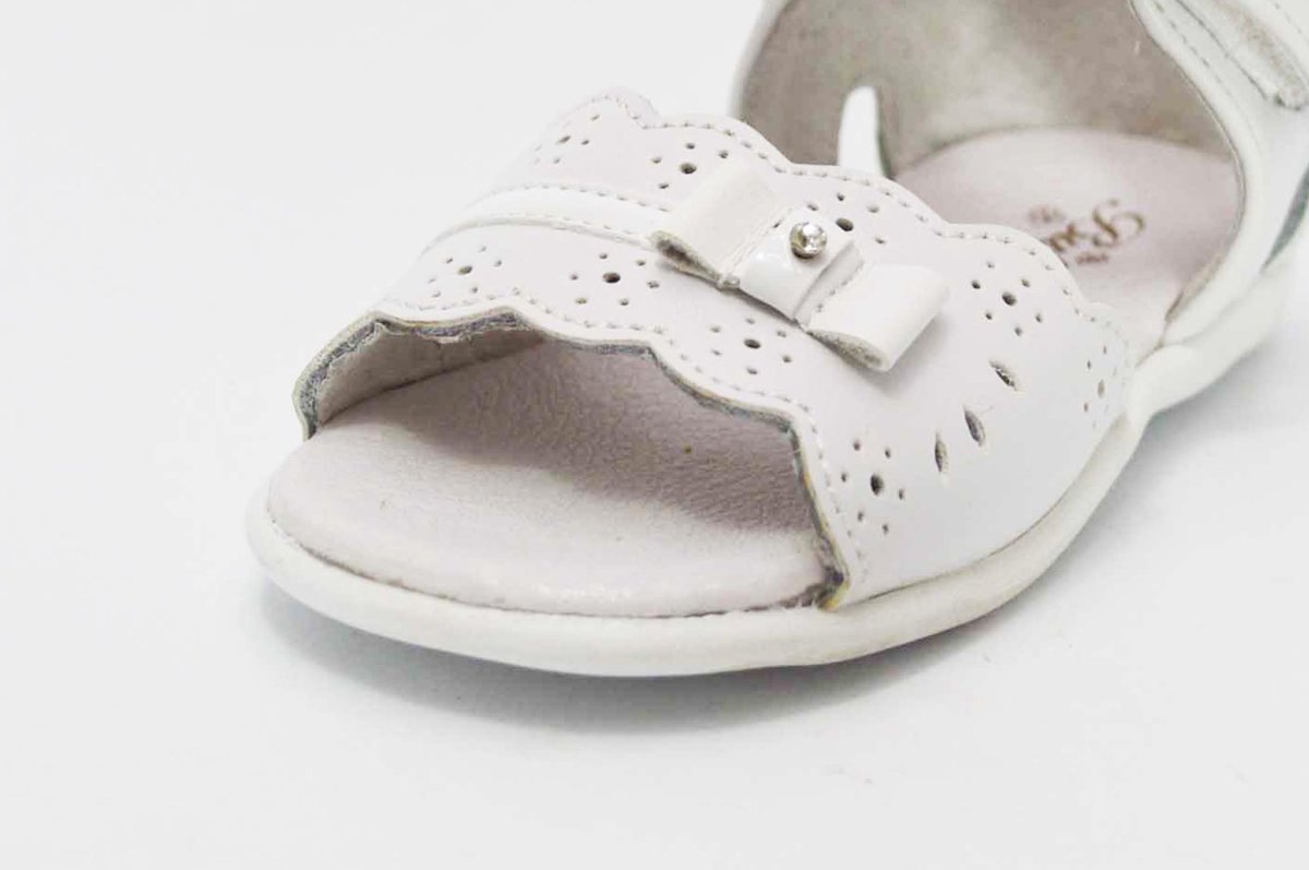 Sandalia niña blanco lacito perla - Imagen 9