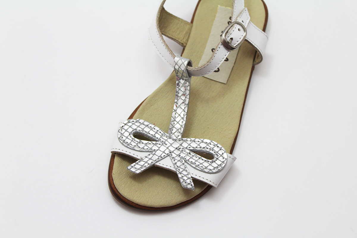 Sandalia blanco/plata niña - Imagen 6