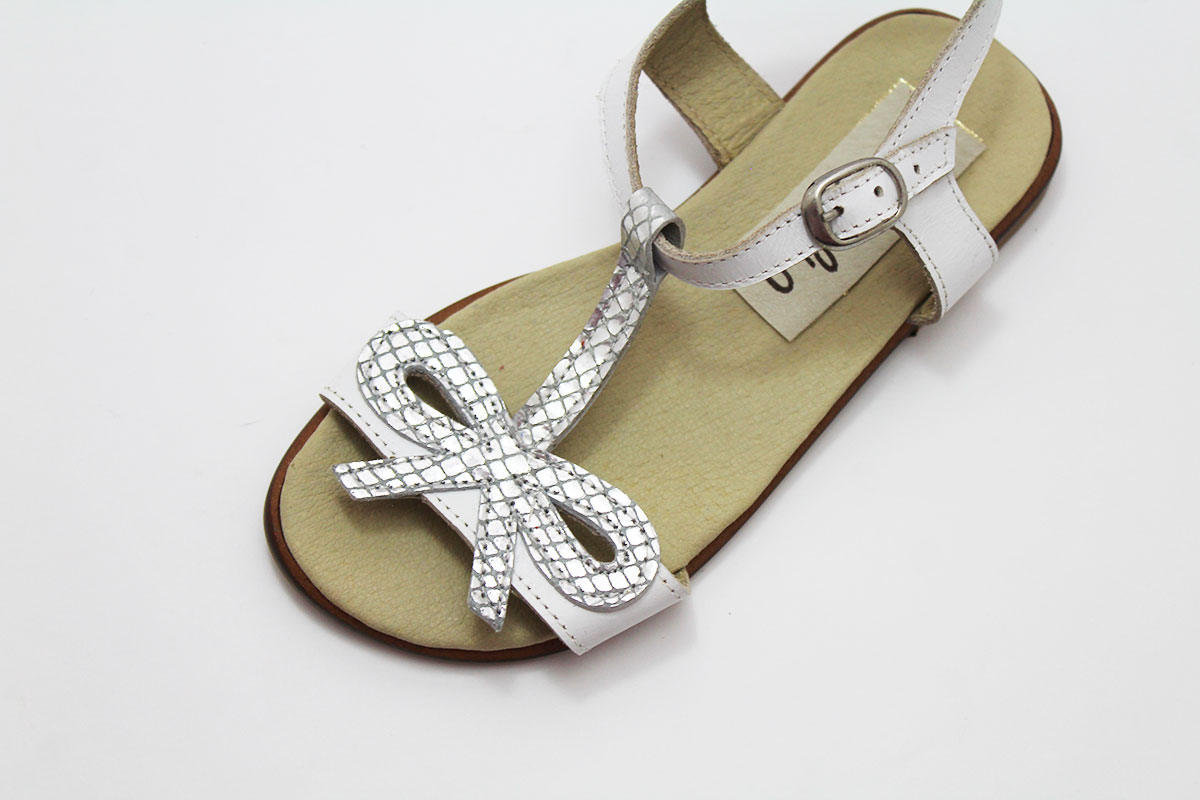 Sandalia blanco/plata niña - Imagen 7