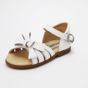Sandalia niña blanco lazo lateral
