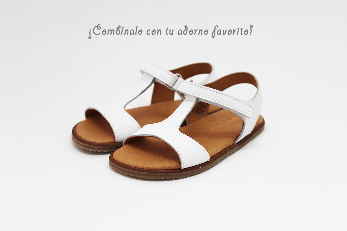 Sandalias Blanditos by Crios blanco niña modelo BARI - Imagen 2