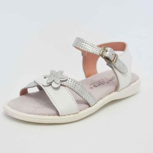 Sandalia niña blanco – plata