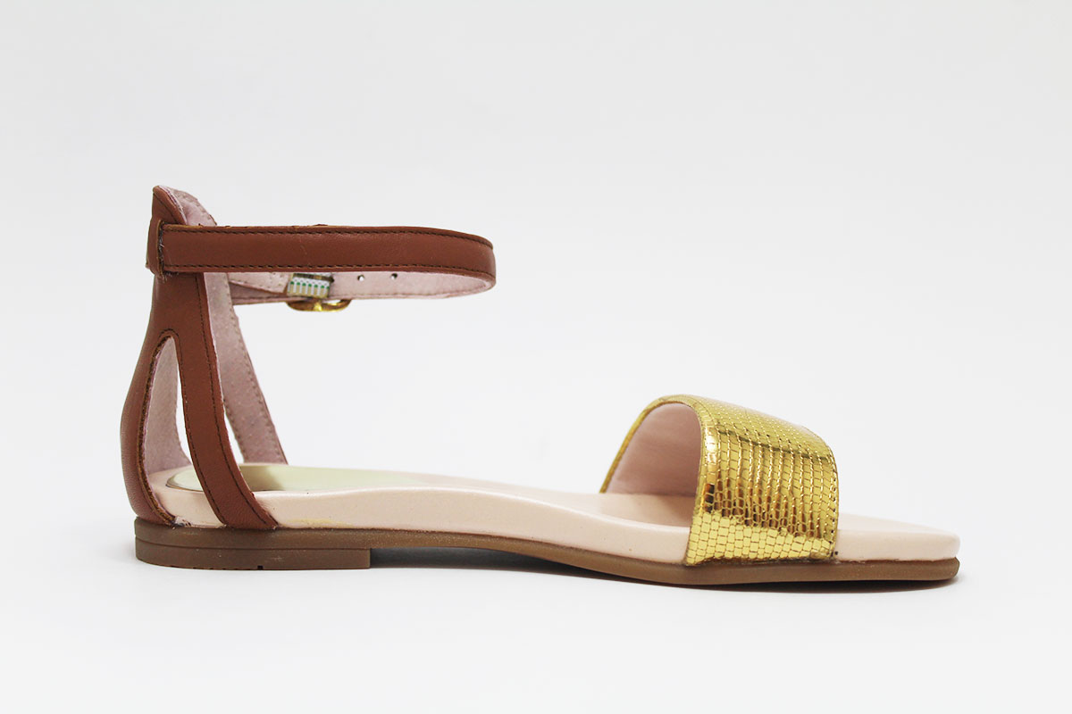 Sandalias dorado cuero niña Unisa - Imagen 4
