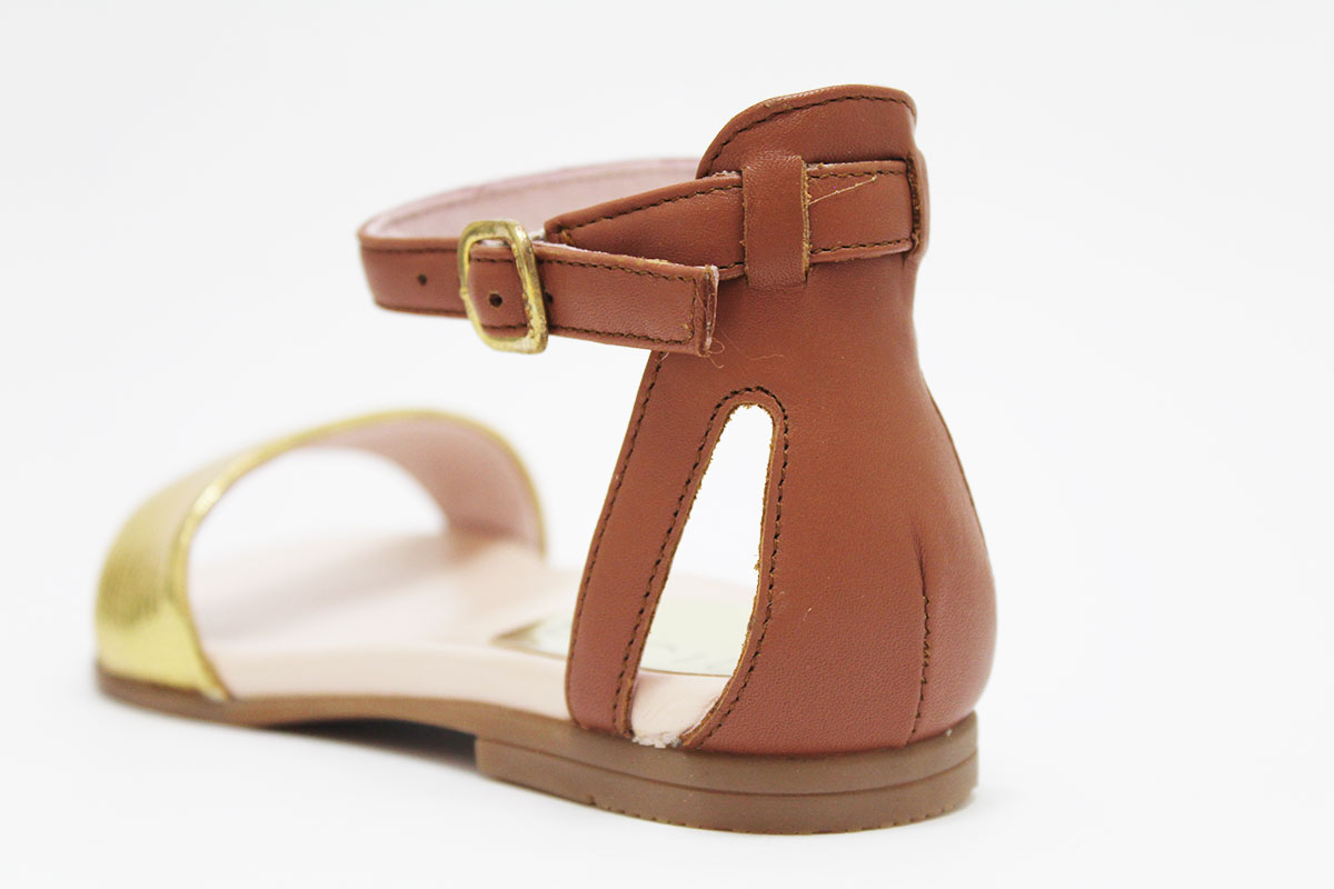 Sandalias dorado cuero niña Unisa - Imagen 5