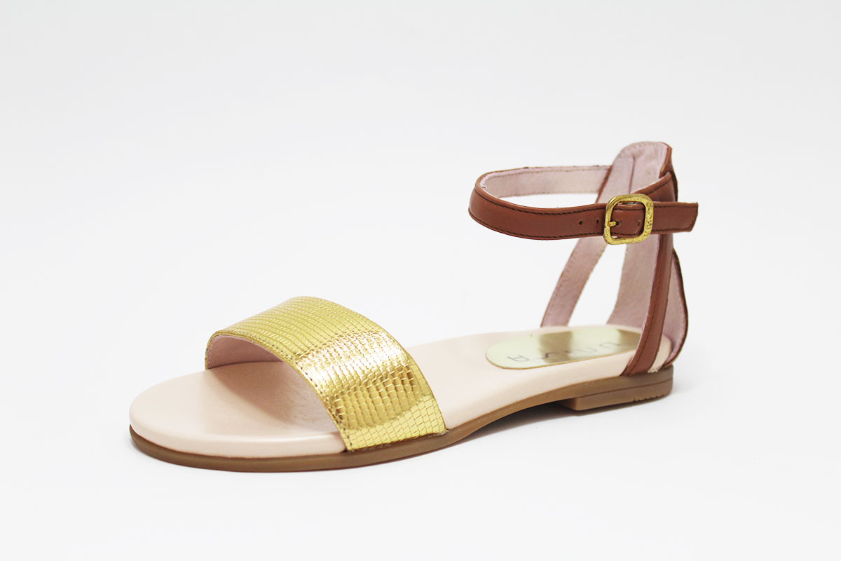 Sandalias dorado cuero niña Unisa - Imagen 8