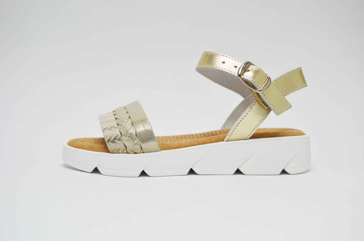 Sandalias metalizada suela blanca niña - Imagen 8