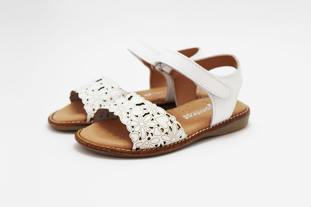 Sandalias niña bordado flores - Imagen 3