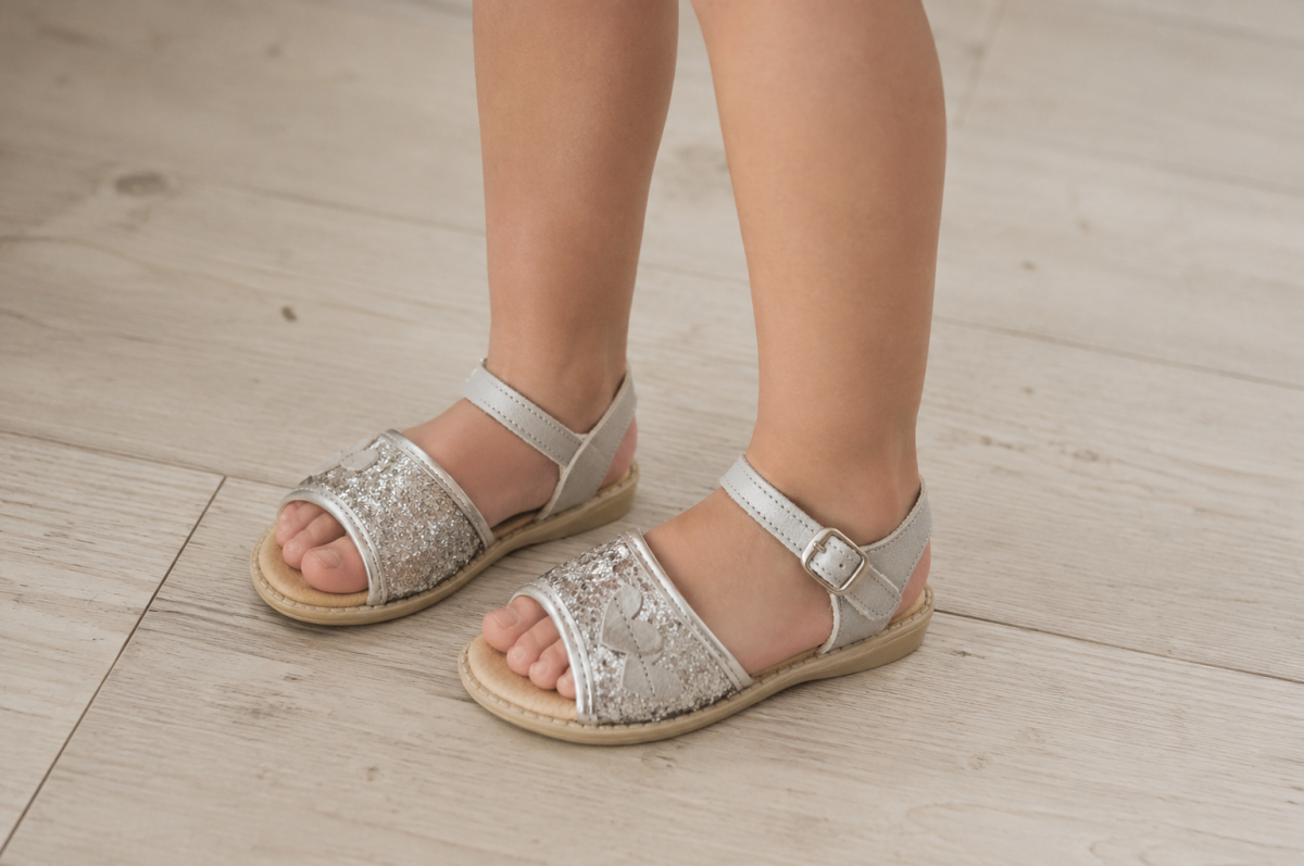 Sandalias niña hebilla glitter corazones - Imagen 3