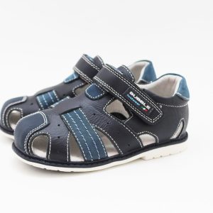 Sandalias niño azul marino puntera suela blanca