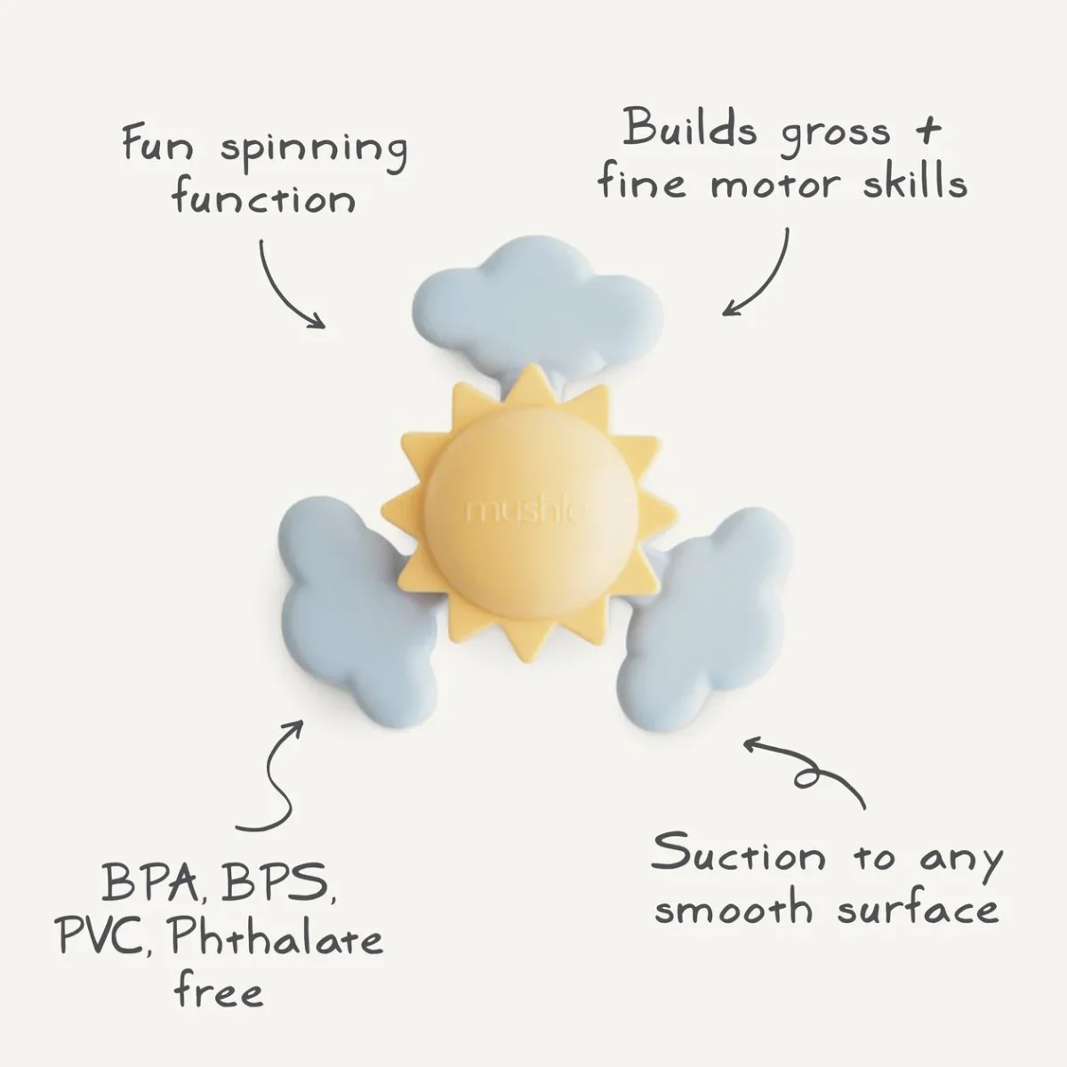 SPINNER CON VENTOSA SOLID SUNSHINE- MUSHIE - Imagen 4