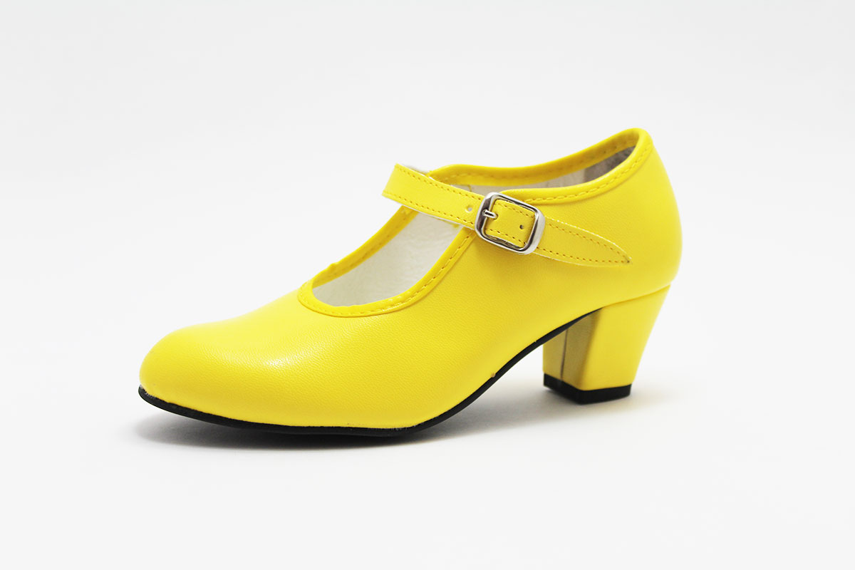 Tacon flamenca amarillo niña