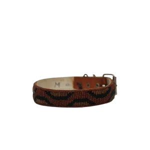 Collar para perros Tanzania con ondas negras mostaza y marrón (Outlet)