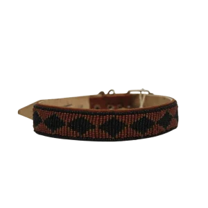Collar para perros Tanzania con rombos negros y marrones (outlet)
