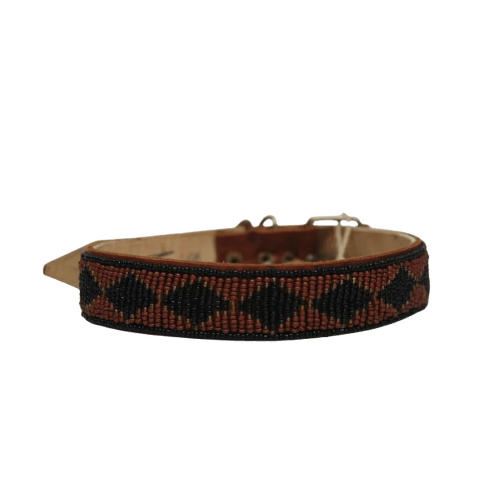 Collar para perros Tanzania con rombos negros y marrones (outlet)