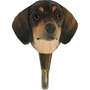 Perchero para complementos de perros con forma de Teckel