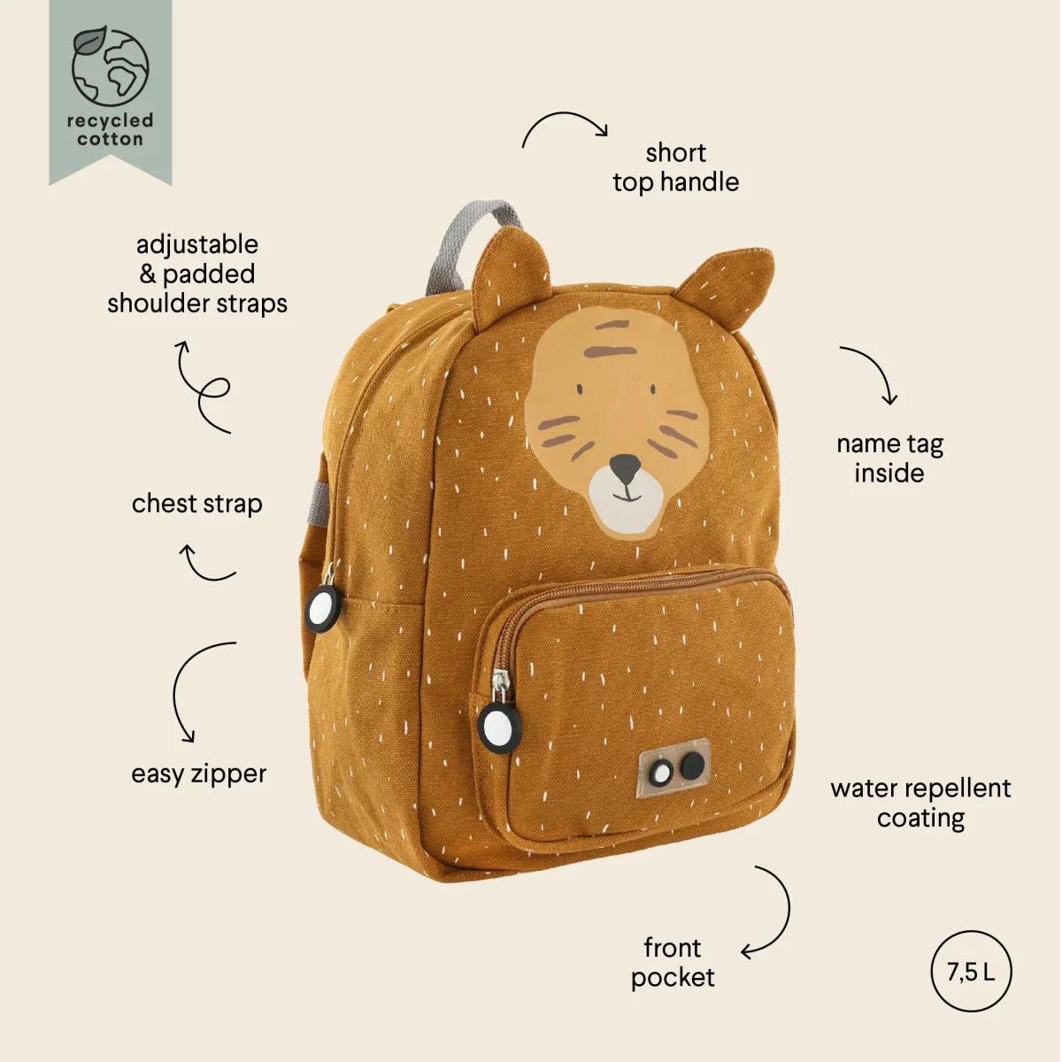 Mochila de animales mediana Tigre - TRIXIE - Imagen 4