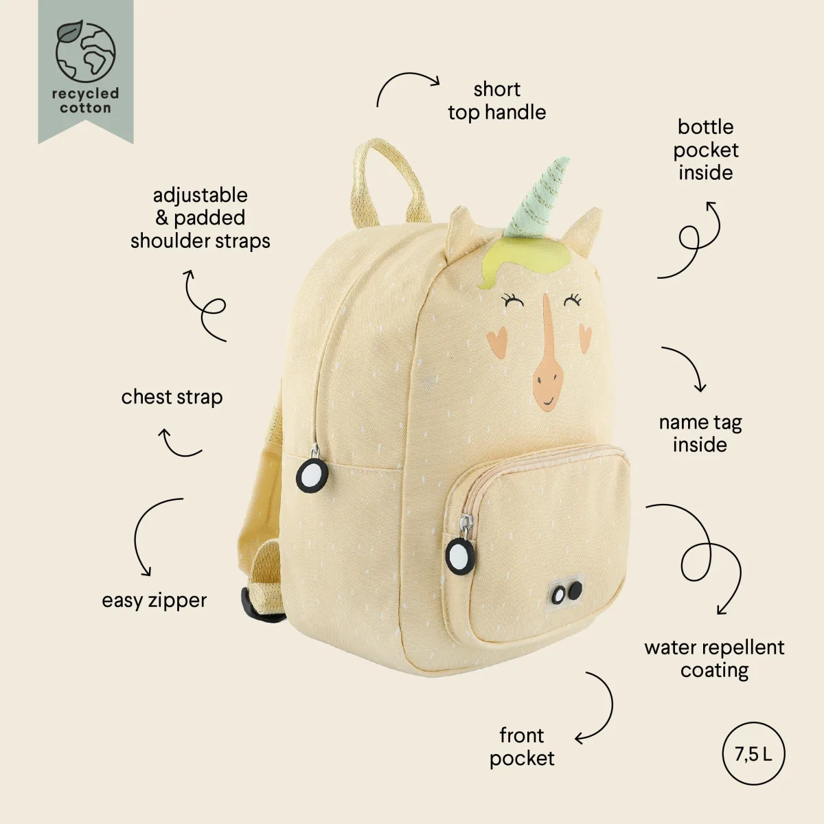 Mochila de Animales Mediana Unicornio - TRIXIE - Imagen 4