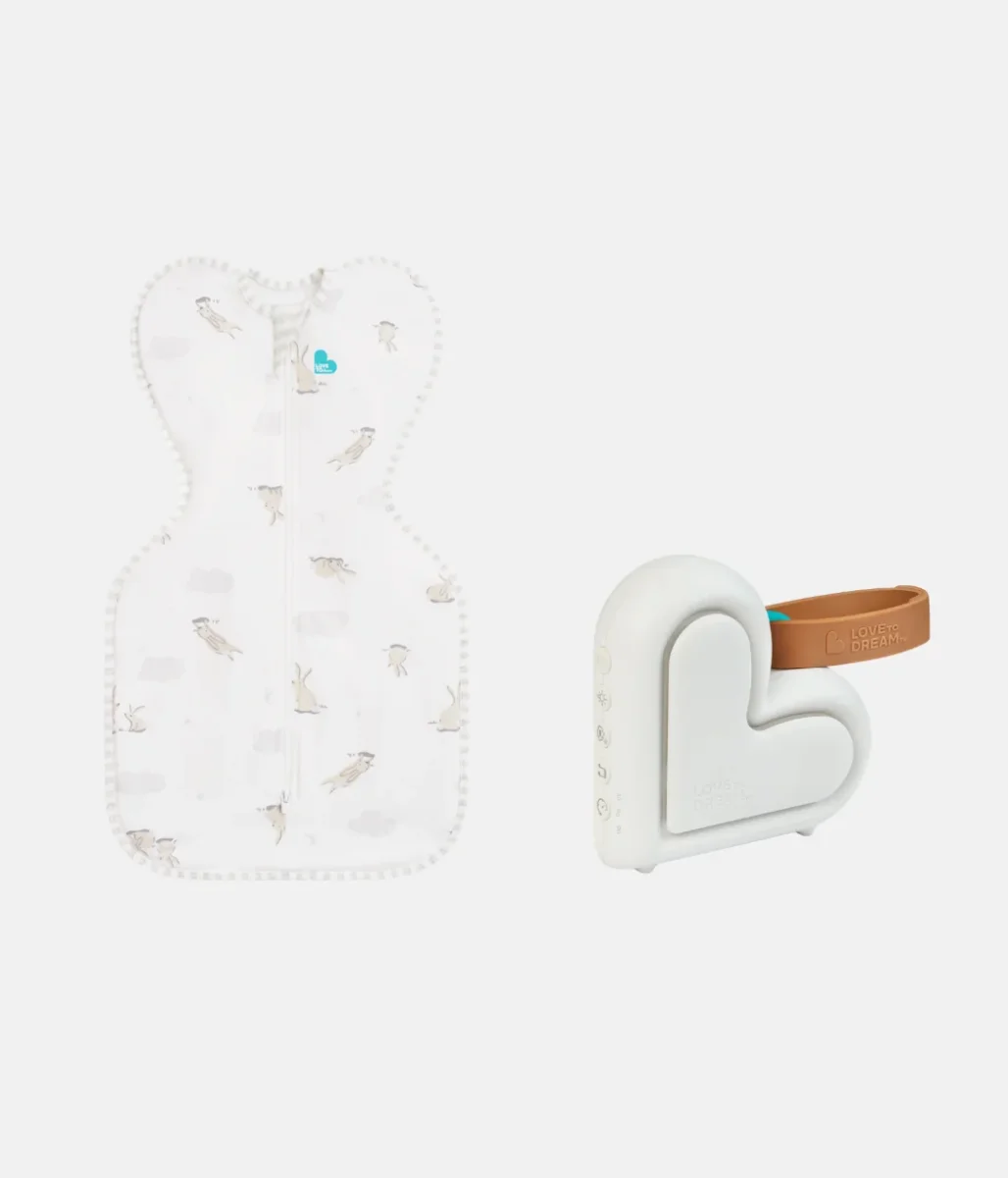 Swaddle Up Starter Set | 1,0 TOG | Blanco Nubes Conejitos | Blanco Soñador | Jaspeado Natural