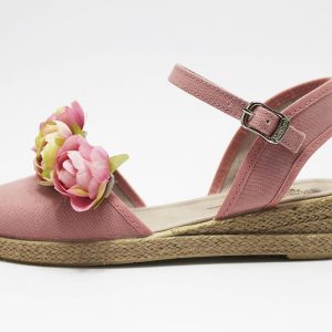 Alpargata flor rosa beige niña comunión
