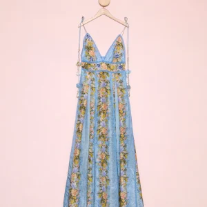 Vestido Flores Azul
