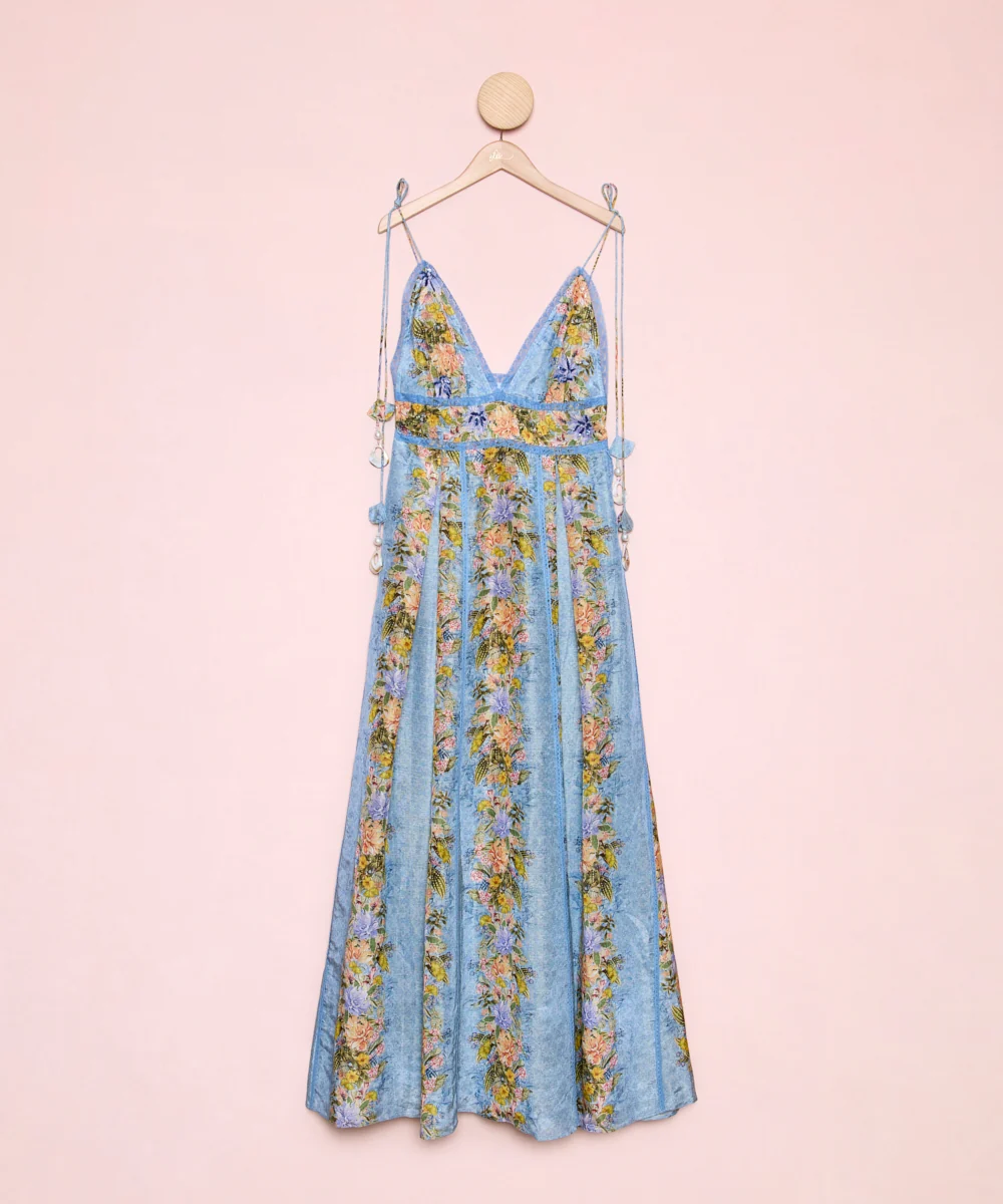 Vestido Flores Azul