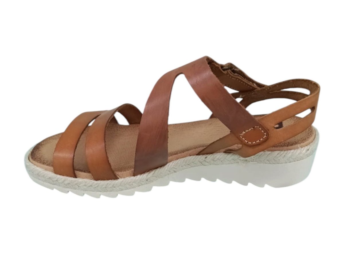 Sandalias bio de piel para señora – Modelo Confort 2903 (Color Cuero)
