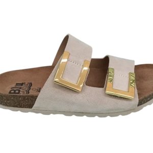 Sandalias bio con hebilla dorada – Modelo Premium 807 (Beige)
