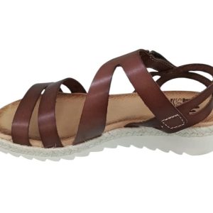 Sandalias de piel con planta anatómica – Modelo Bio 2903 (Marrón)