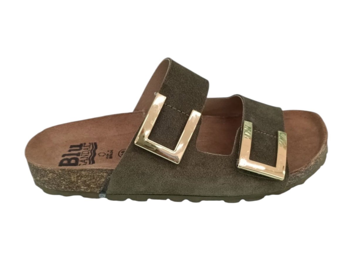 Sandalias bio de serraje – Modelo Premium 807 (Kaki) - Imagen 2