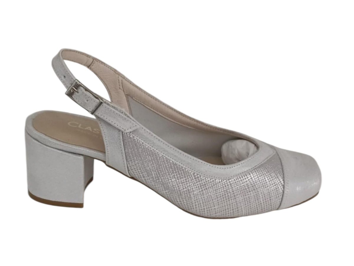 Zapatos destalonados de fiesta plata – Modelo Elegance 5670