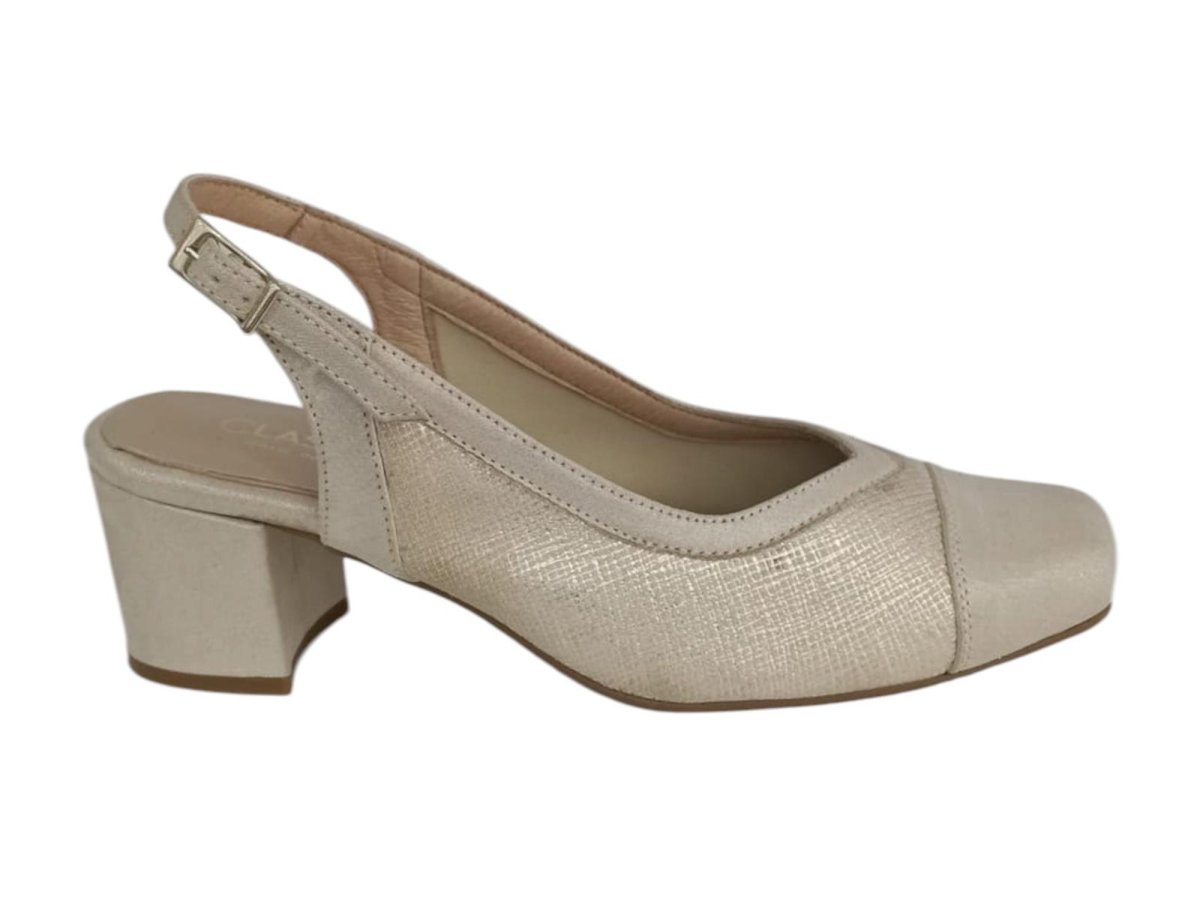 Zapatos destalonados de fiesta oro – Modelo Elegance 5670 - Imagen 2