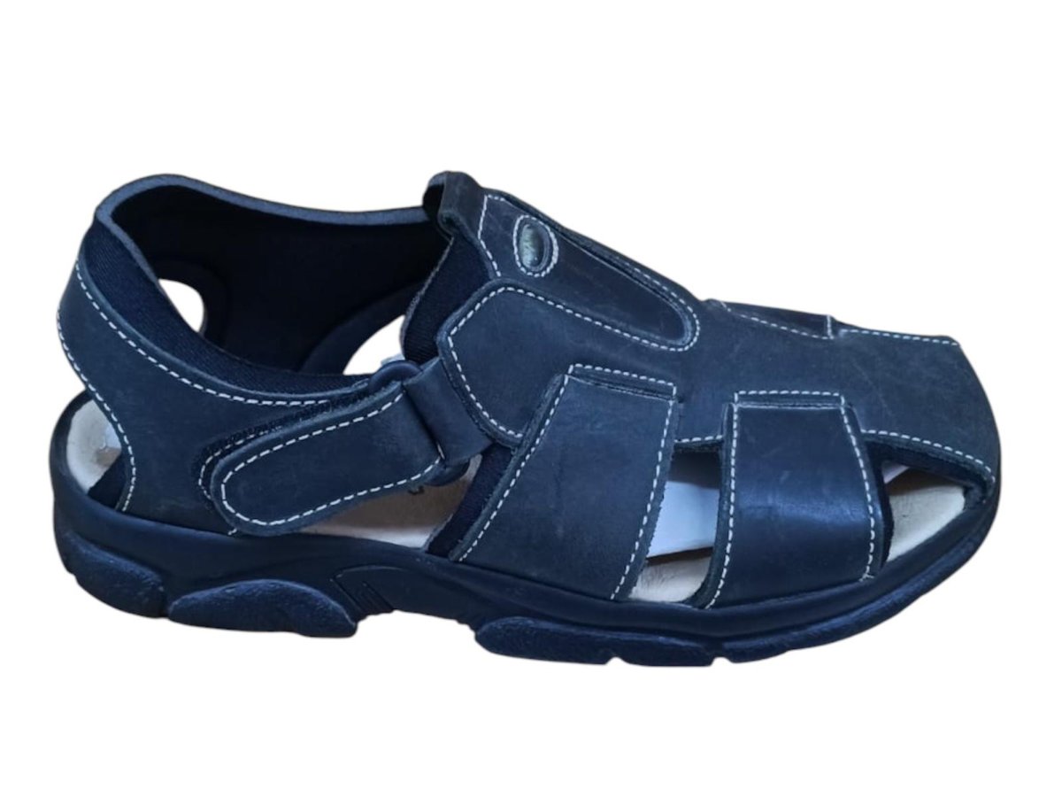 Sandalias de trekking de cuero negro – Modelo Sport 7003